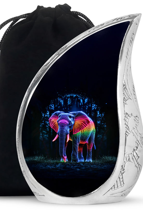 Artistic Elephant Cremation Urn – Colorful Tribute Urn for Human Ashes