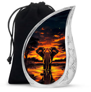 Sunset Elephant Burial Urn For Ashes - Cremation Urn For Men & Women