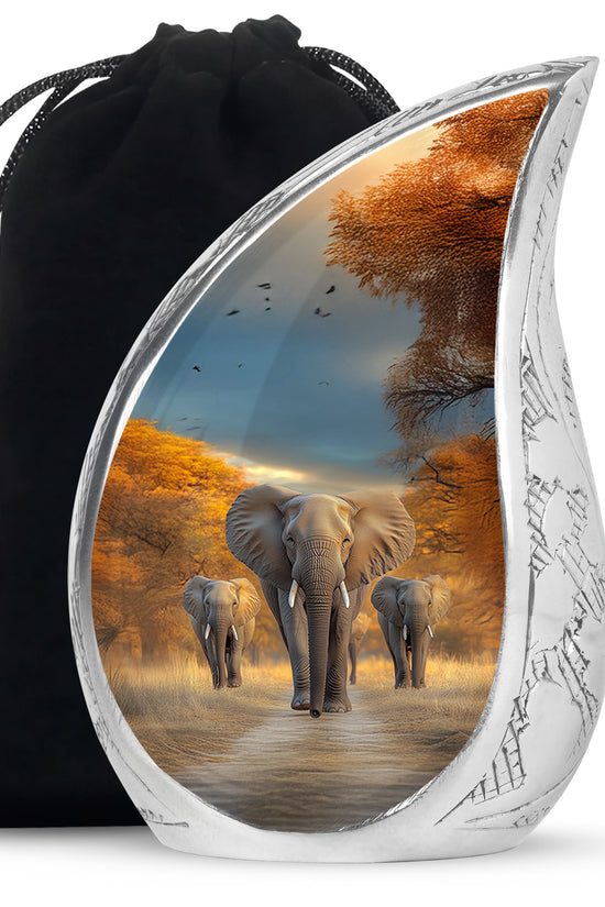 Elephant Memorial Ashes Urn For Dad - Elephant Family Cremation Urn