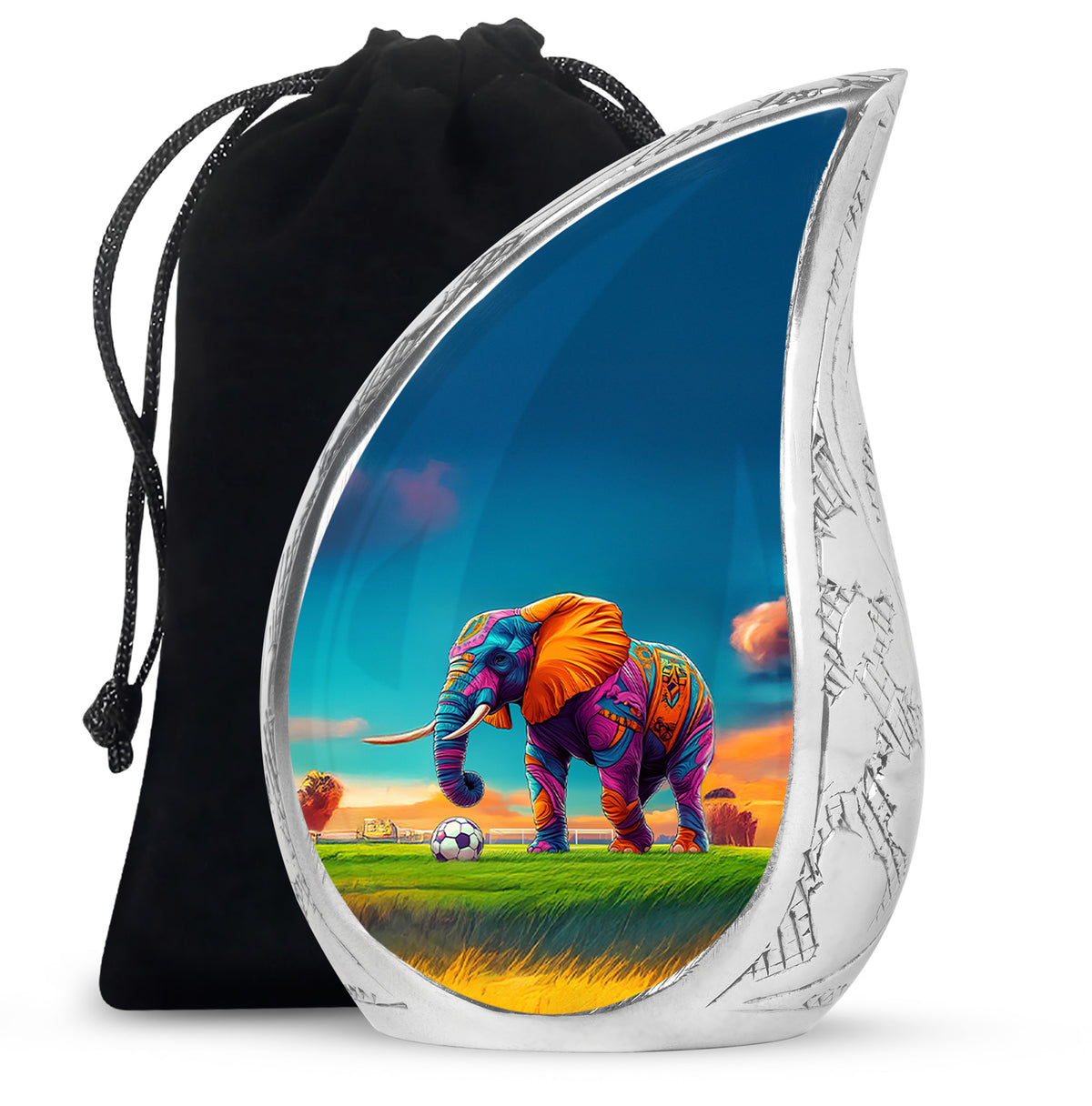 Playful Elephant Artwork Urn - Artistic Elephant Urn For Mom And Dad
