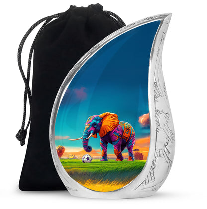 Playful Elephant Artwork Urn - Artistic Elephant Urn For Mom And Dad