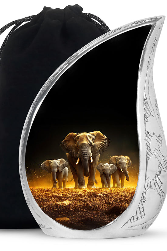 Strong Elephant Mother Memorial Urn - Loving Family Memorial Urn For Mother