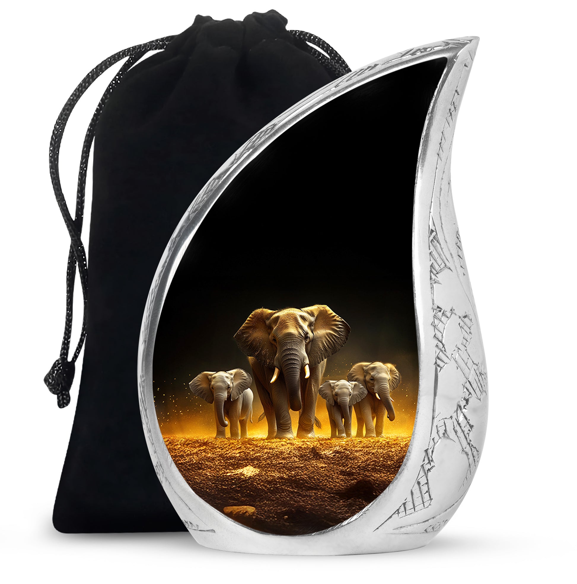 Strong Elephant Mother Memorial Urn - Loving Family Memorial Urn For Mother