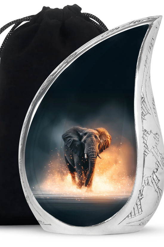 Black Cremation Urn for Ashes - Elephant Funeral Urn For Loved Ones