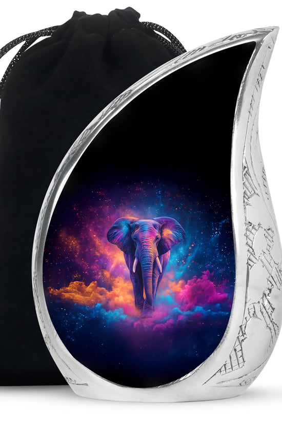 Artistic Elephant Funeral Urn - Unique Black Memorial Urn For Burial