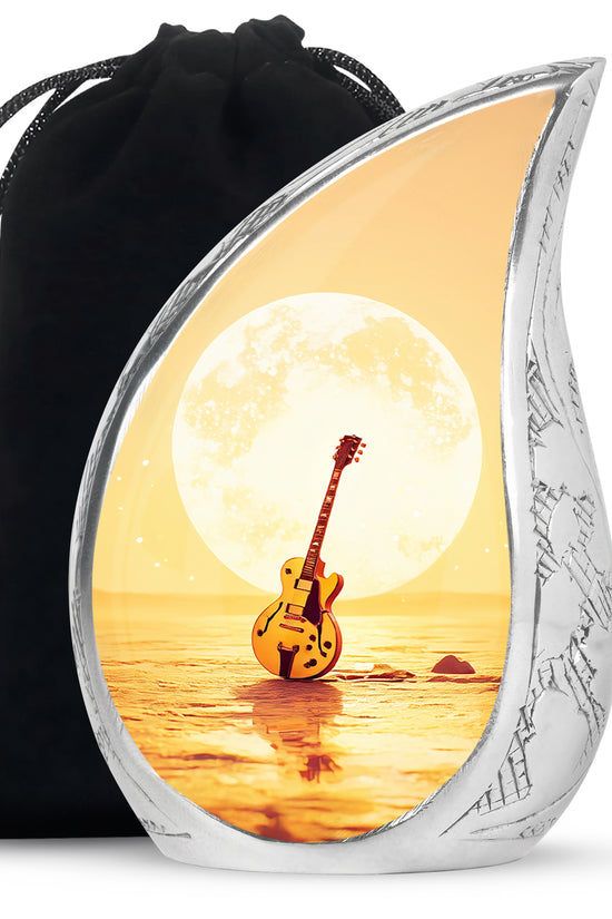 Guitar In Beach Urn - Beautiful Artistic Memorial Urns For Human Ashes