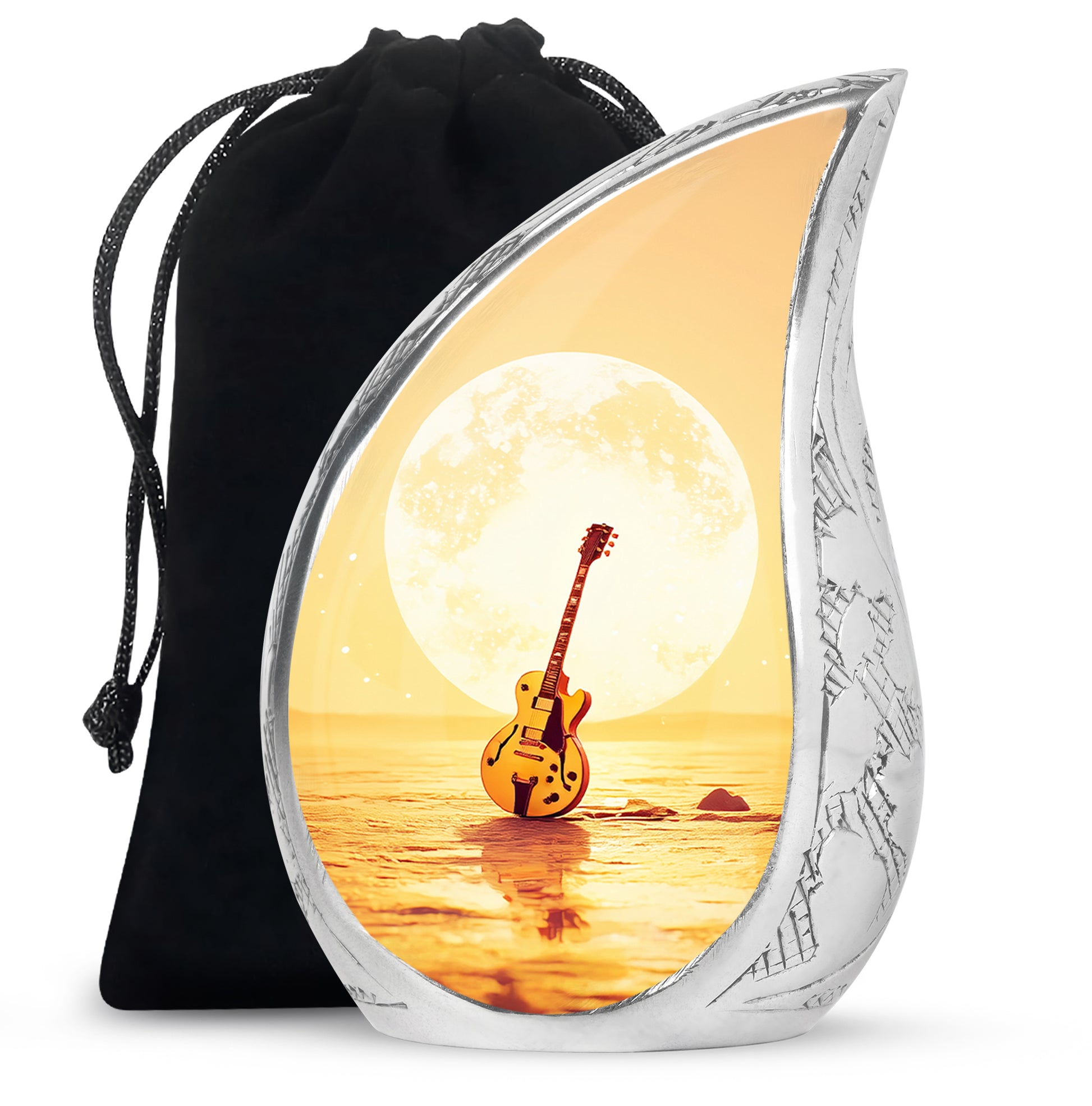 Guitar In Beach Urn - Beautiful Artistic Memorial Urns For Human Ashes