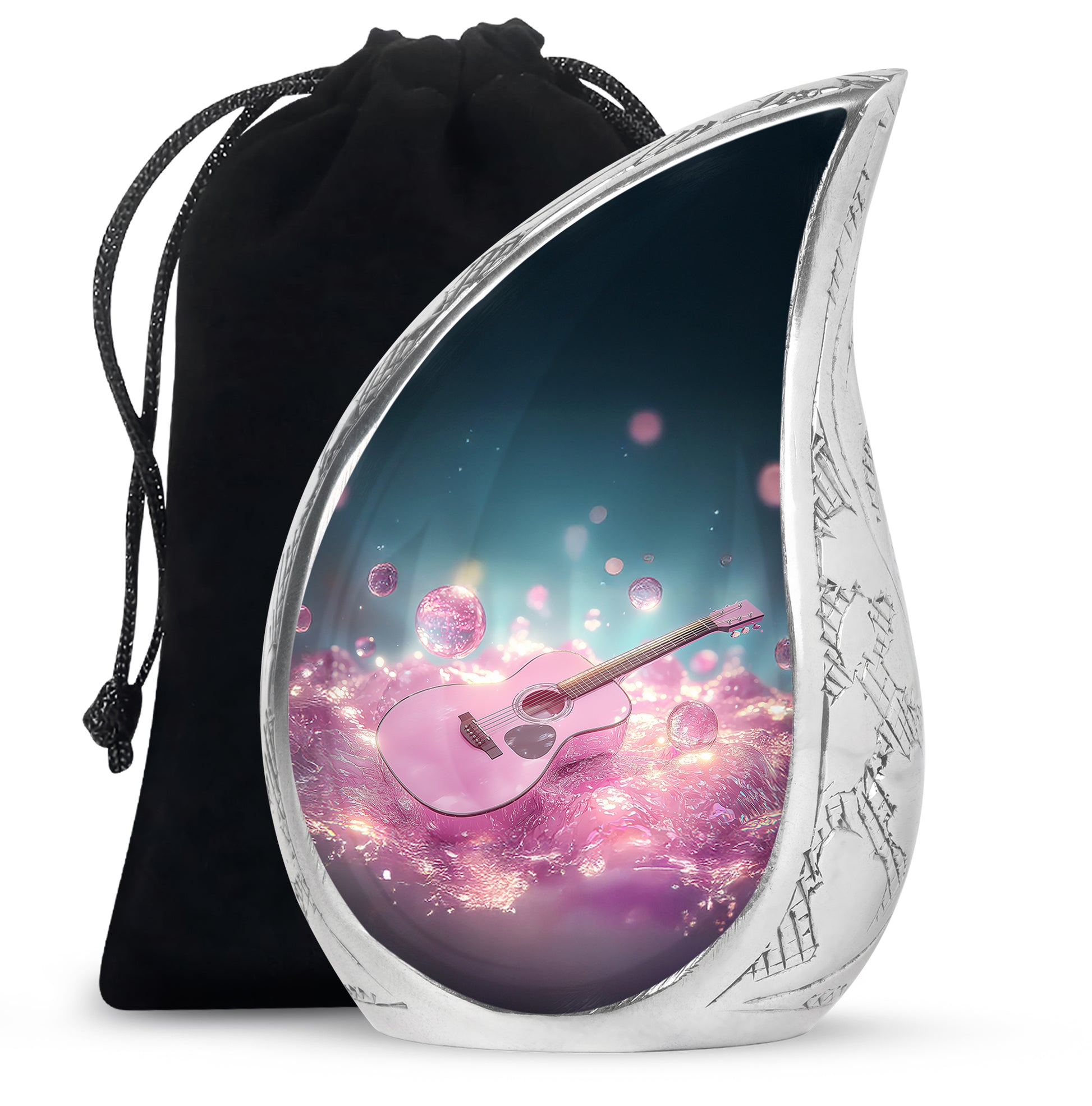 Beautiful Pink Guitar - Unique Large Burial Urns For Women Ashes