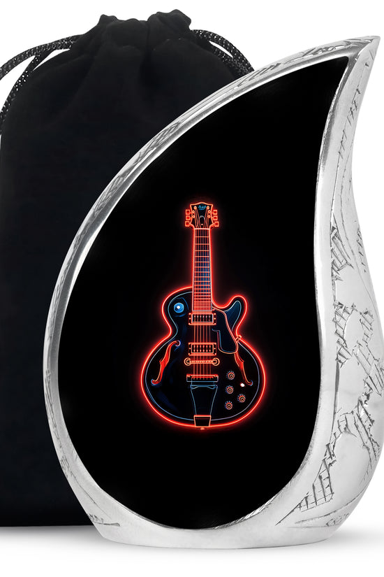 Black Guitar Memorial Urn - Artistic Funeral Urns For Women Ashes