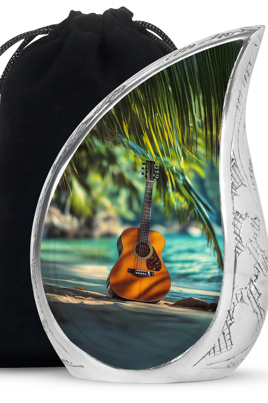Ocean Guitar Urns -Tropical Cremation Memorial Urn For Loved Ones