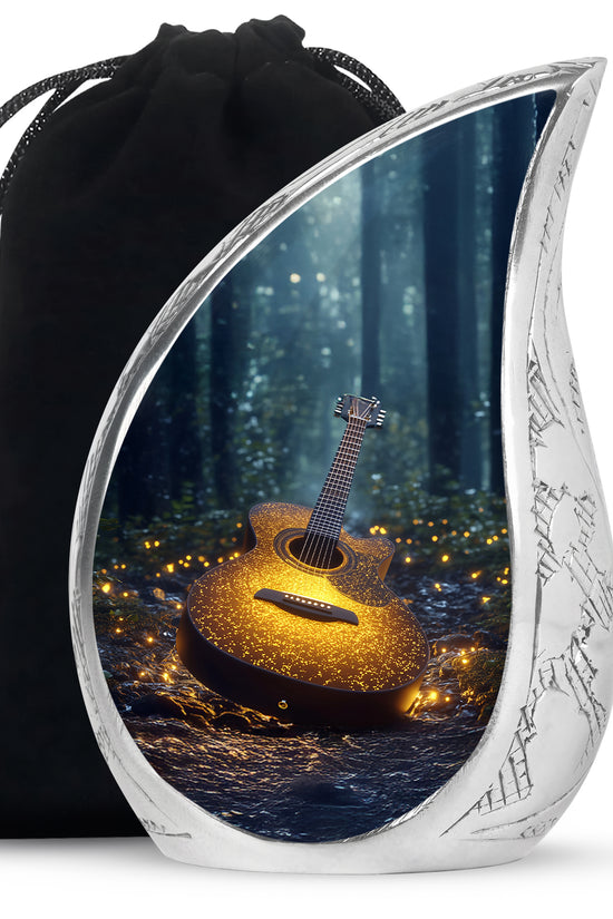 Gloden Guitar Memorial Urn - Premium Cremation Urn For Loved One Ashes