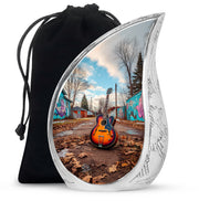 Guitar Memorial Cremation Urn - Music Theme Funeral Urn for Human Ashes