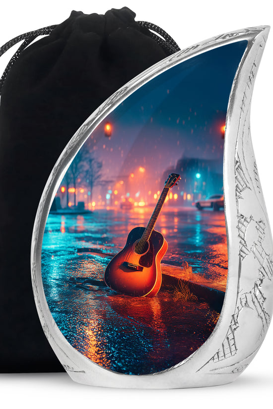 Guitar Cremation Urn - Street Music Theme Memorial Urn For Human Ashes