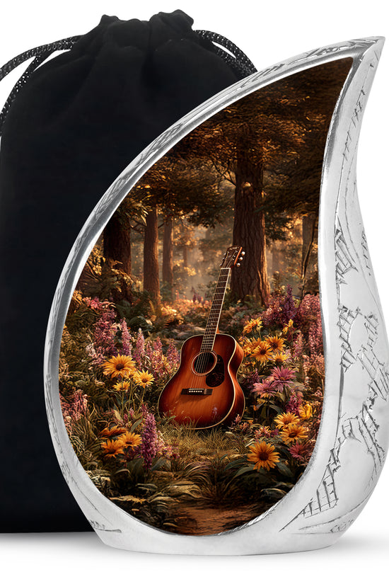 Guitar Theme Funeral Urn - Beautiful Cremation Urn For Loved Ones