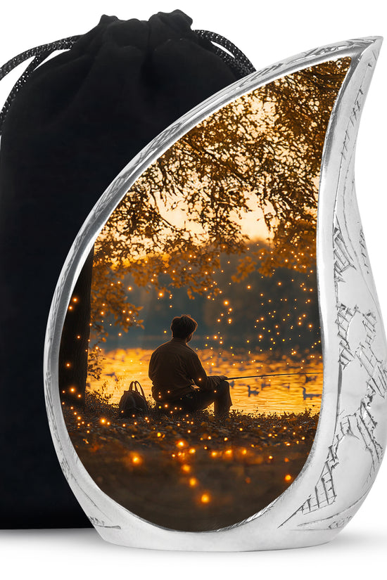 Fishing Sunset Themed Urn - Beautiful Cremation Urns For Male Ashes