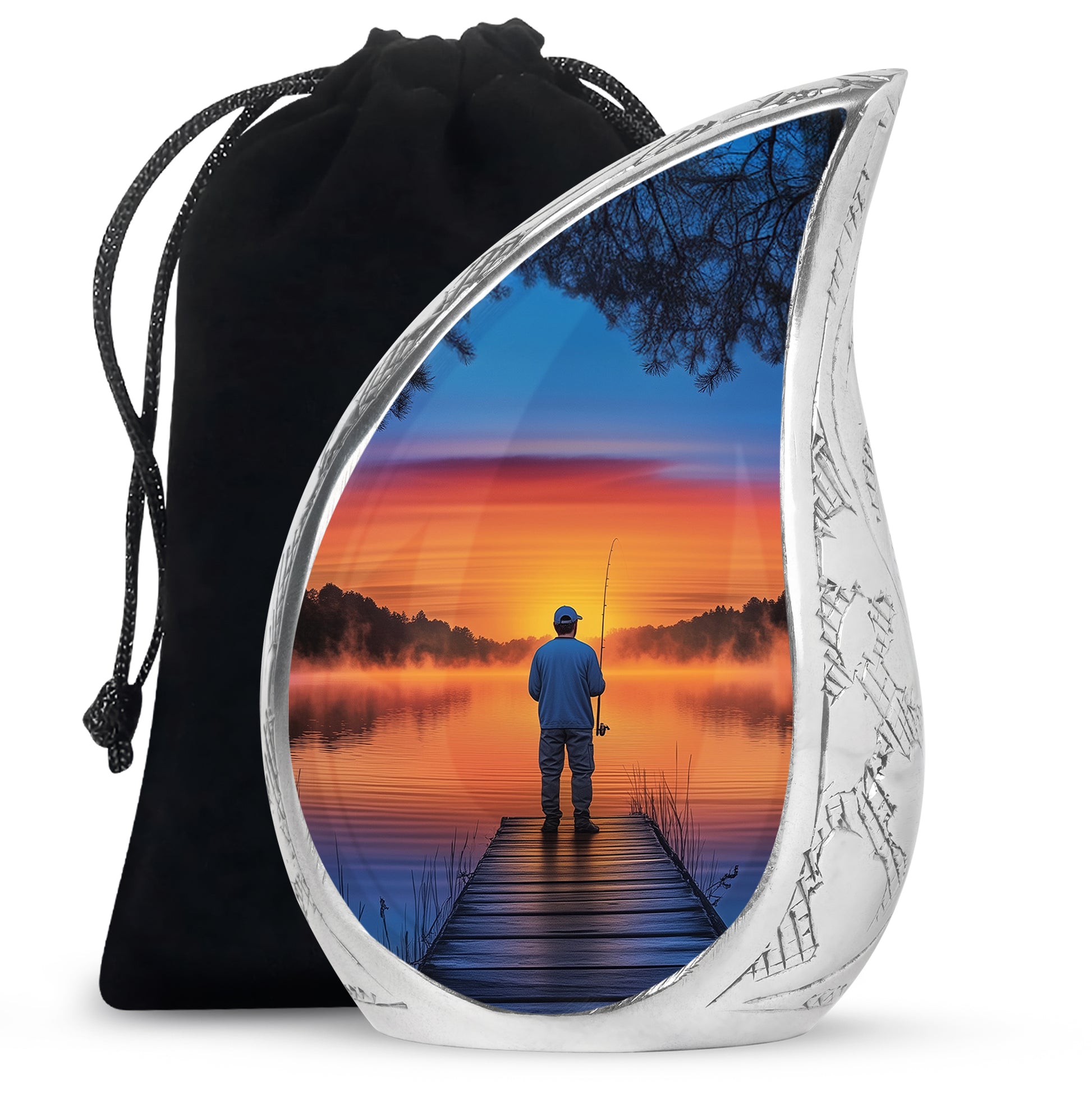 Sunset Fishing Memorial Urn - Beautiful Sunset Memorial Urn For Adult Male