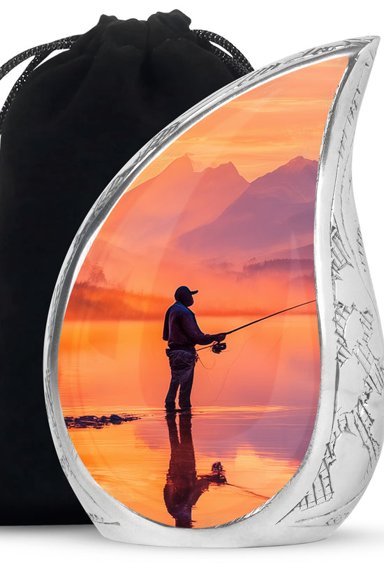 Lake Fishung Memorial Urn - Mountain Funeral Urn For Adult Ashes