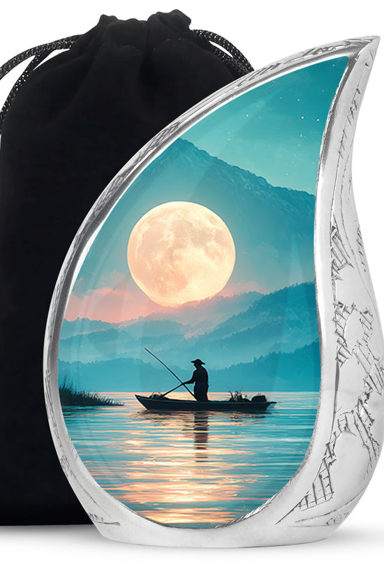 Moon Fishing Cremation Urn - Night Sky Cremation Urn For Burial