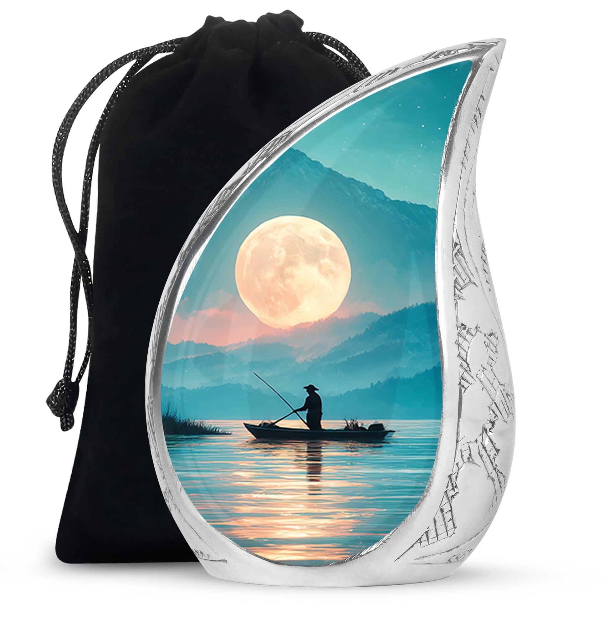 Moon Fishing Cremation Urn - Night Sky Cremation Urn For Burial