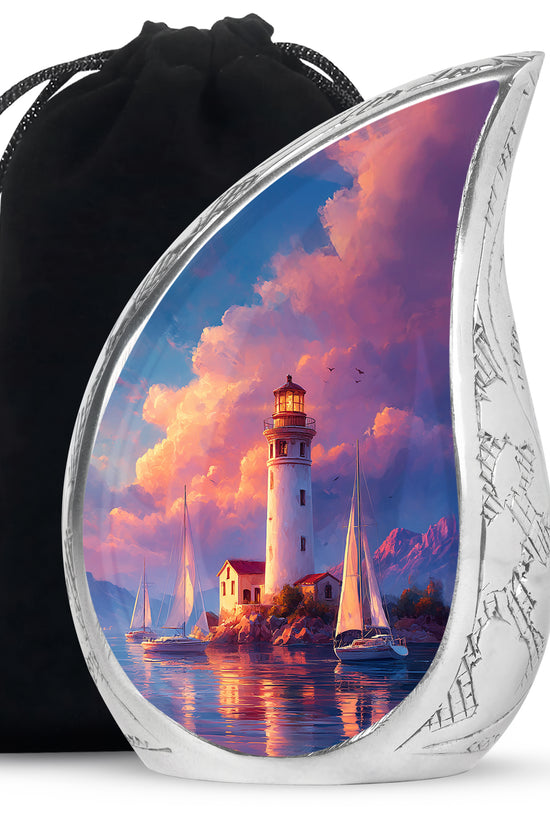 Sunset Lighthouse Memorial Urn - Ocean Cremation Urn For Human Ashes