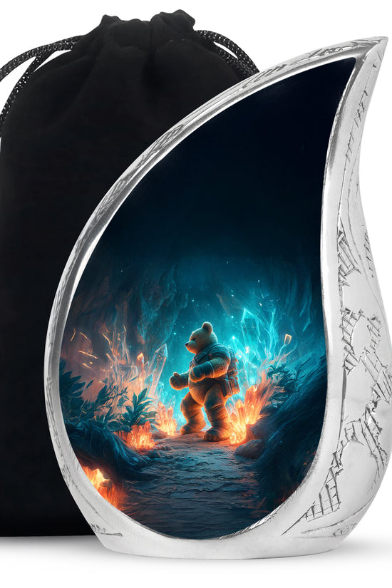 Adventure Teddy Bear Cremation Urn - Beautiful Memorial Urn For Male & Female