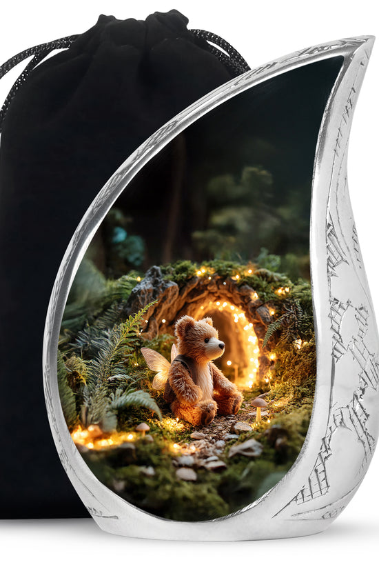 Fairy Teddy Bear Memorial Urn - Peaceful Cremation Urn For Loved Ones