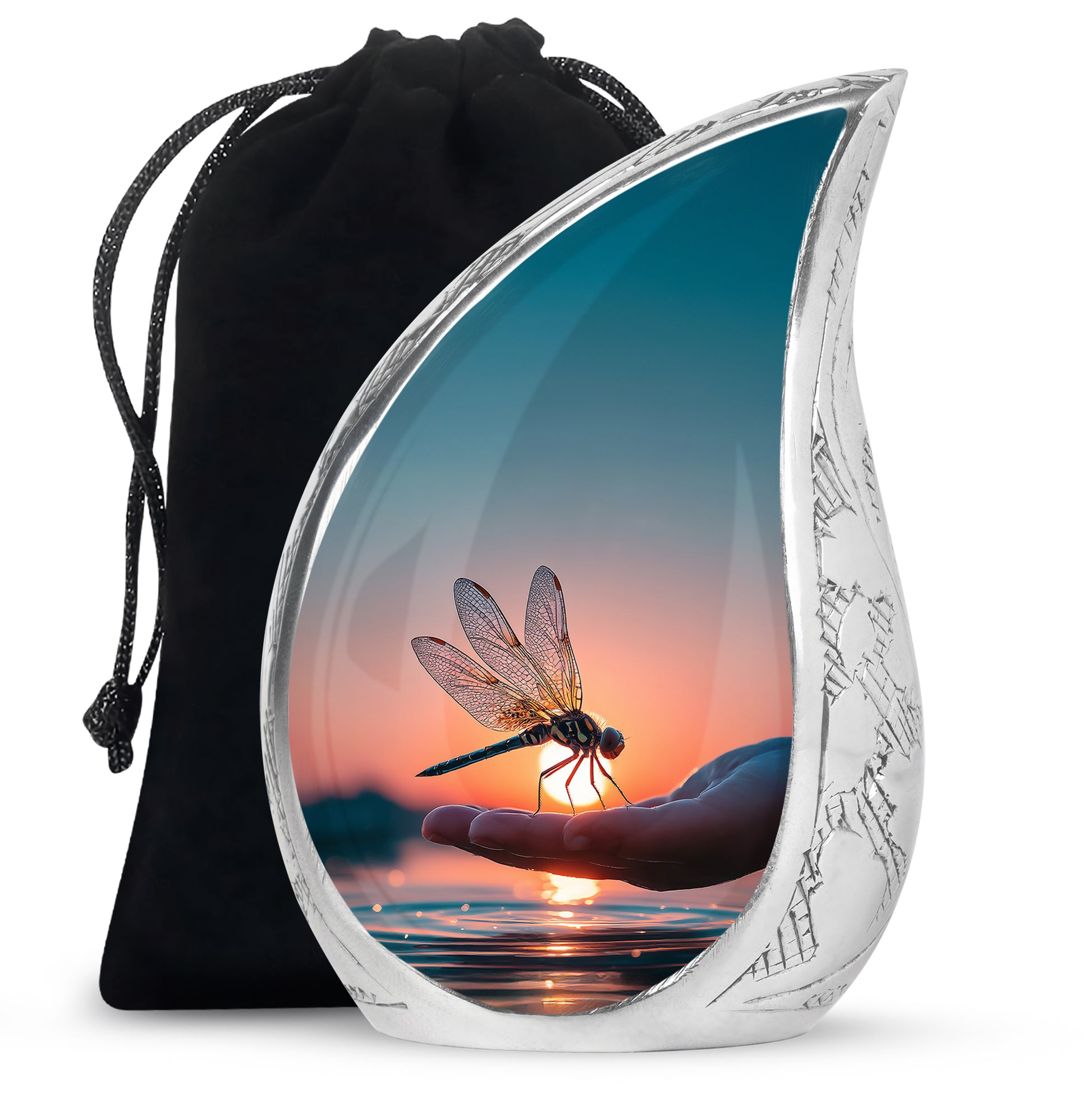 Nature Dragonfly Memorial Urn – Sunset Cremation Urn For Adult Ashes