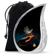 Glowing Dragonfly Cramtion Urn - Black Funeral Urn For Loved Ones