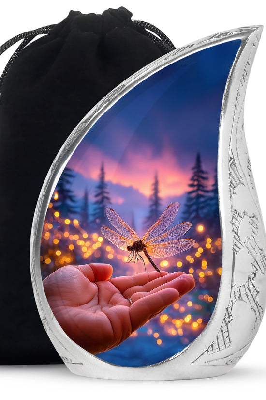 Dragonfly Forest Memorial Urn - Sunset Cremation Urn For Loved Ones