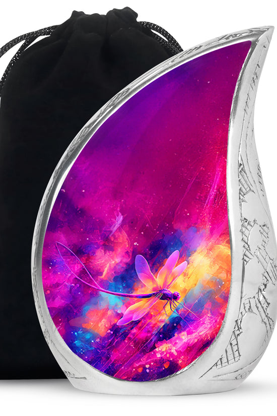 Elegant Dragonfly Cremation Urn - Colorful Memorial Urn For Adult Ashes