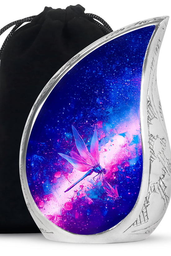 Purple Dragonfly Cremation Urn - Artistic Memorial Urn For Human Ashes