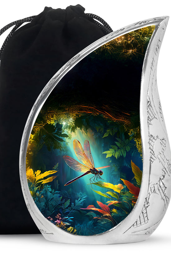 Unique Dragonfly Cremation Urn - Forest Funeral Urn For Male & Female