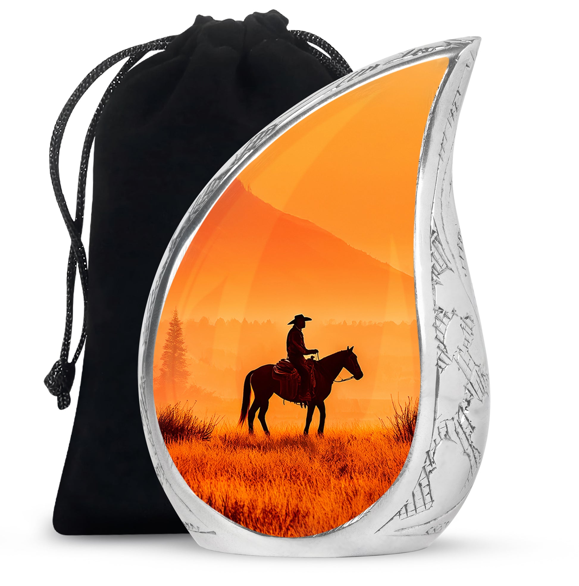 Cowboy Cremation Urns For Ashes - Beautiful Sunset Funeral Urns For Ashes