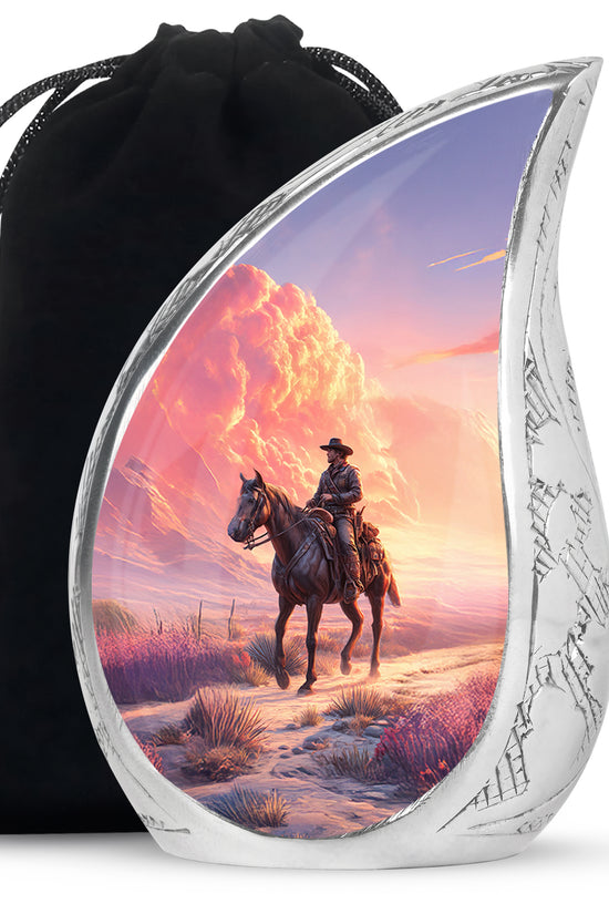 Cowboy Themed Funeral Urns - Beautiful Clowds Mountain Urns For Human Ashes
