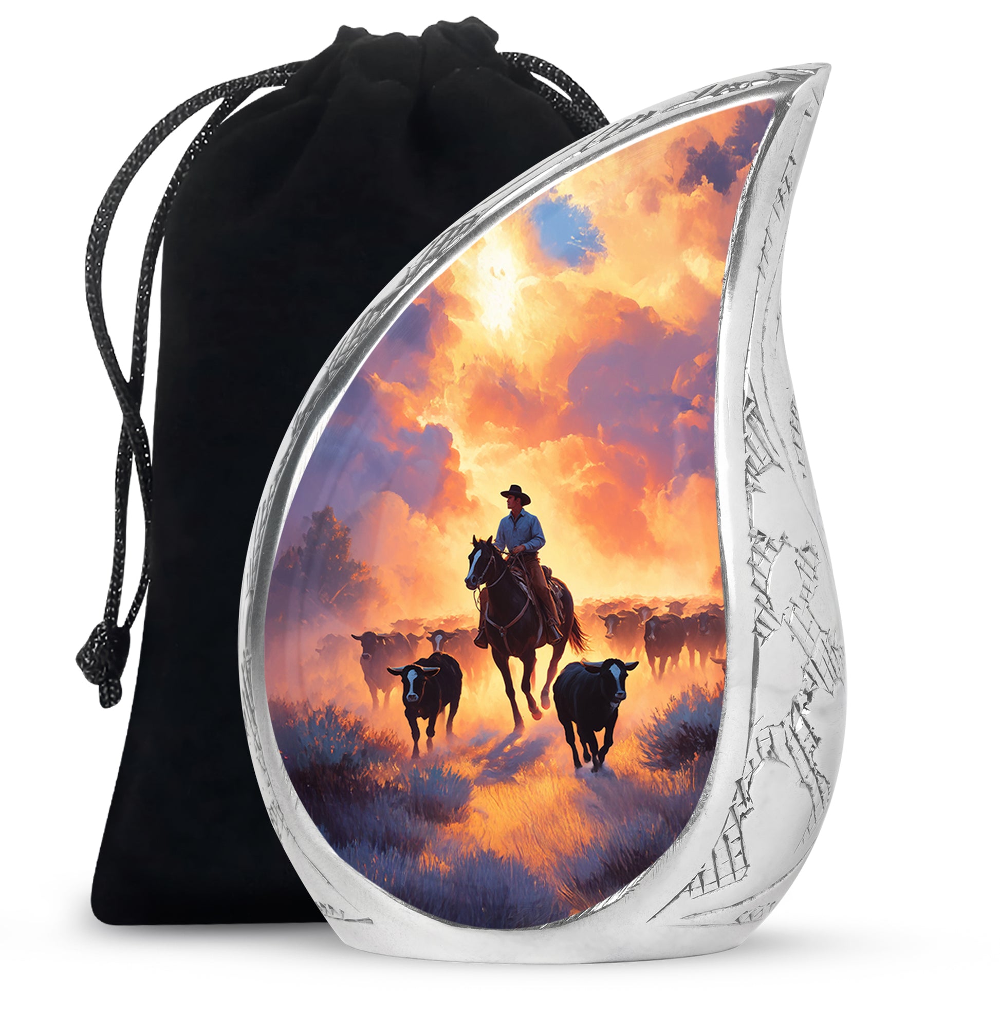 Cowboy Burial Urns For Ashes - Memorial Buria Urns For Pet Ashes
