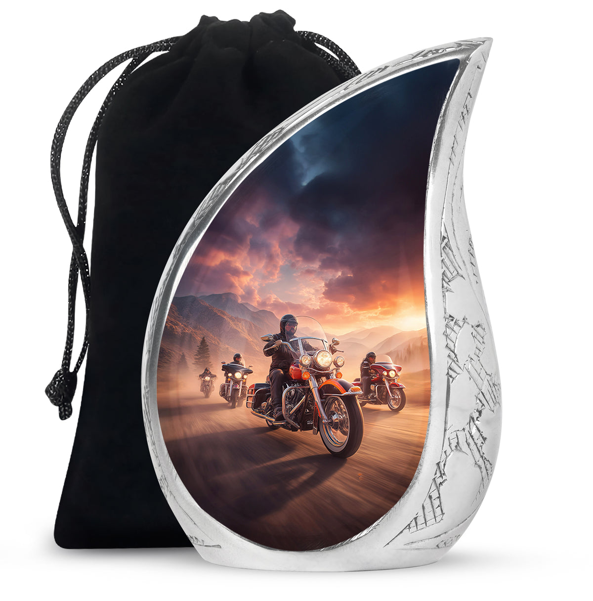 Motorcycle Riders Cremation Urn - Biker Memorial Urn For Loved Ones