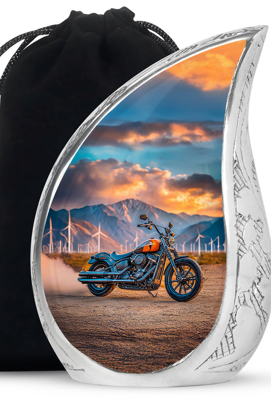 Motorcycle Funeral Urn For Men - Mountain Cremation Urn For Adult Ashes