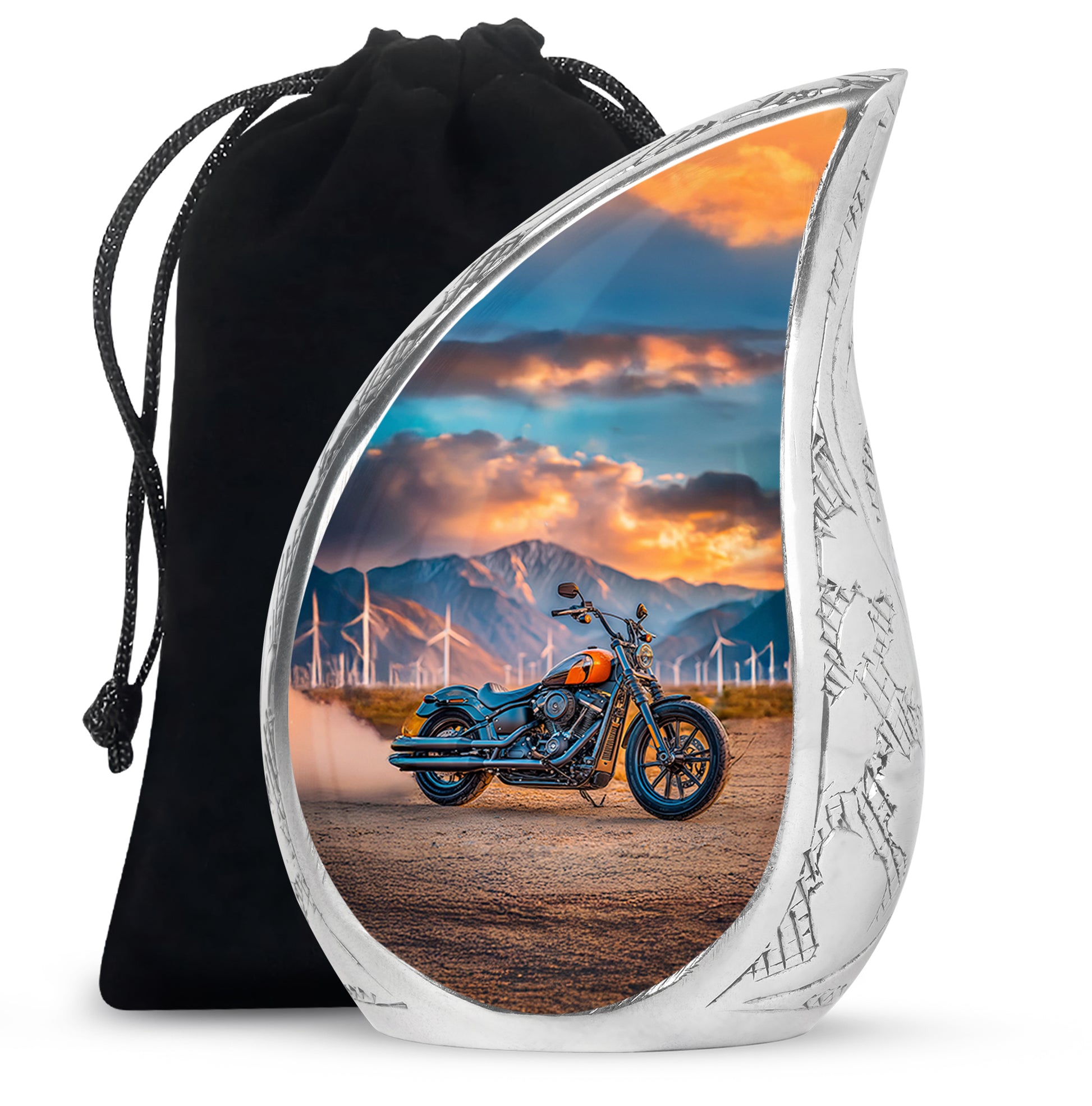 Motorcycle Funeral Urn For Men - Mountain Cremation Urn For Adult Ashes