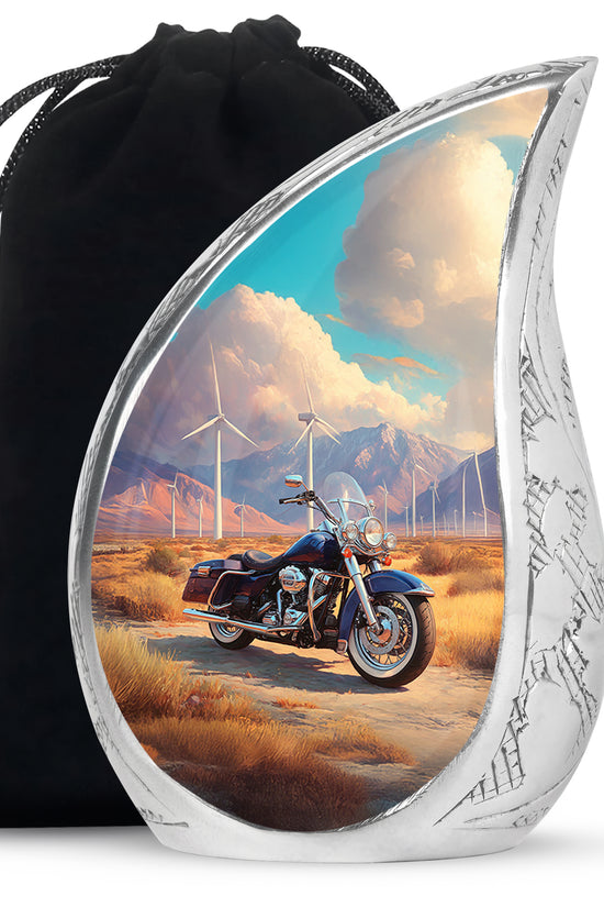 Scenic Motorcycle Memorial Urn - Windmill Valley Funeral Urn For Human Ashes