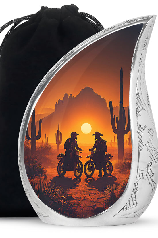 Desert Riders Memorial Urn - Beautiful Sunset Cremation For Human Ashes