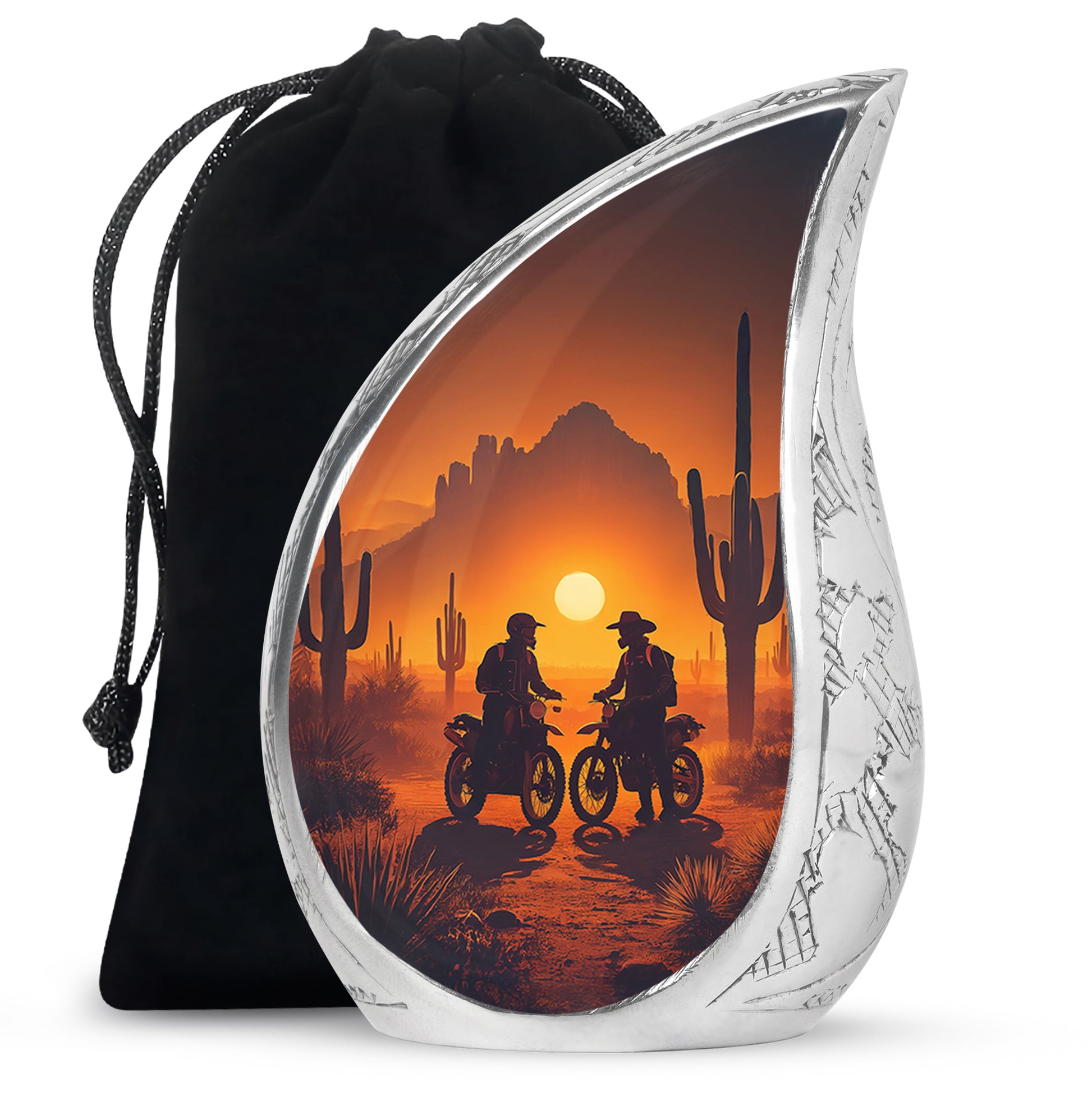 Desert Riders Memorial Urn - Beautiful Sunset Cremation For Human Ashes