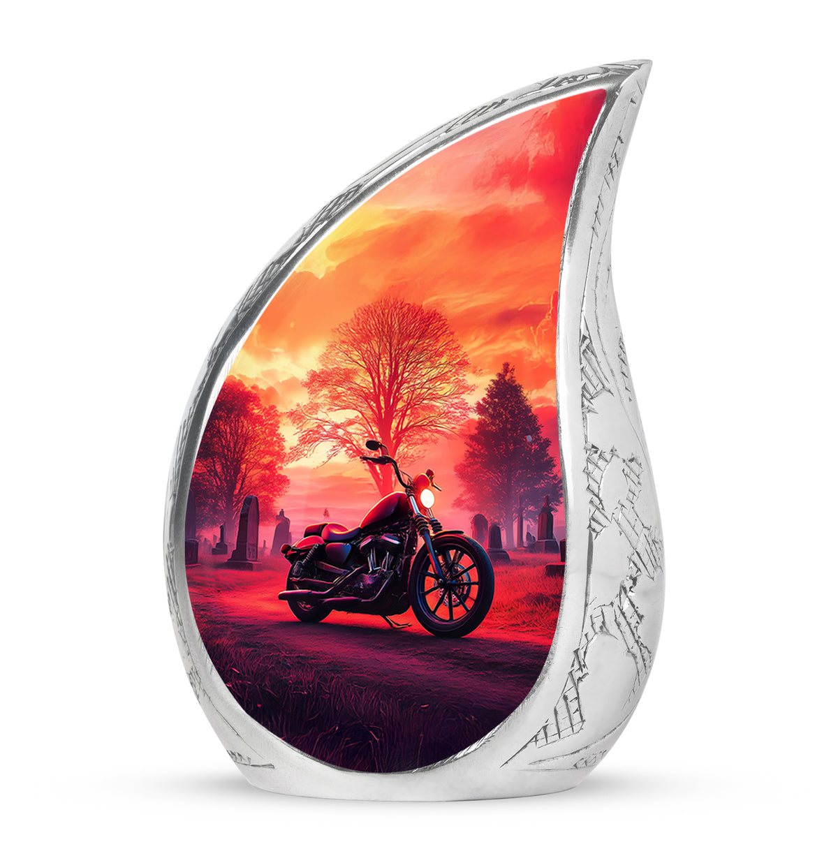 Inspiring Red Bike Testament Urn for Human Ashes - 10-inch, 200 cu in - Karyliz