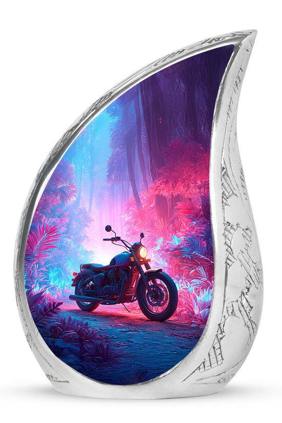 Blue Resounding Bike Memorial Urn for Ashes - 10-inch, 200 cu in - Karyliz