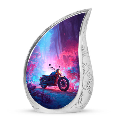 Blue Resounding Bike Memorial Urn for Ashes - 10-inch, 200 cu in - Karyliz