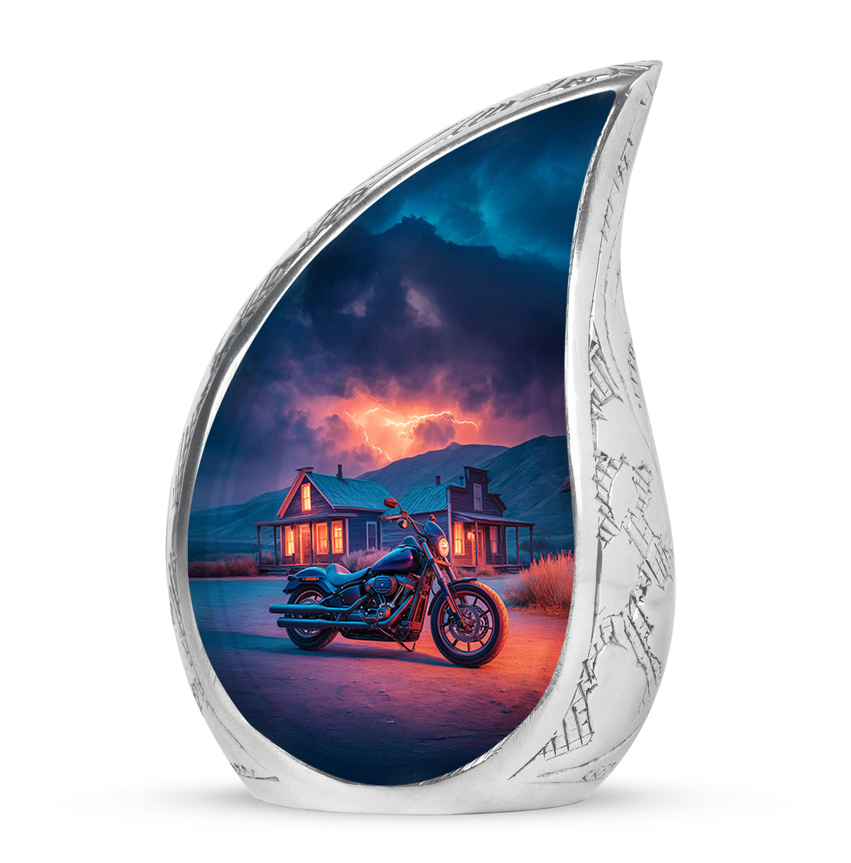 Remarkable Bike Memorial Cremation Urns - Blue 10-inch, 200 cu in - Karyliz