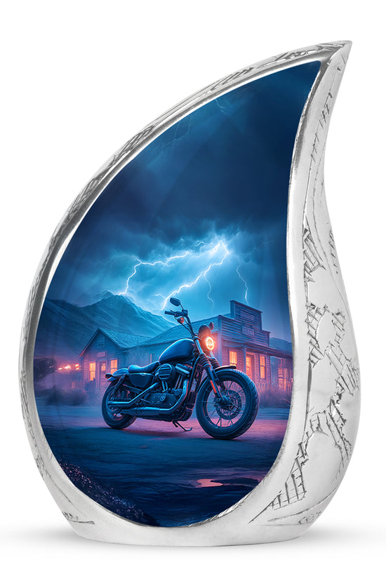 Personalized Bike Cremation Urns - Wondrous Blue 10-inch, 200 cu in - Karyliz