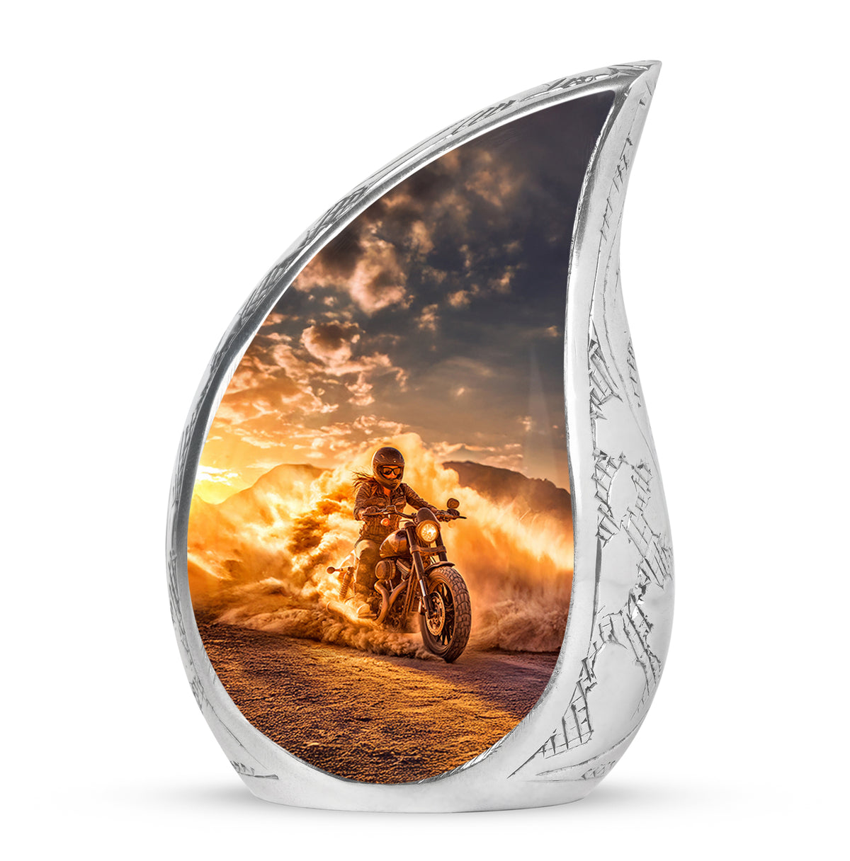 Gold Bike Sentinel Cremation Urns for Human Ashes - 10-inch, 200 cu in - Karyliz