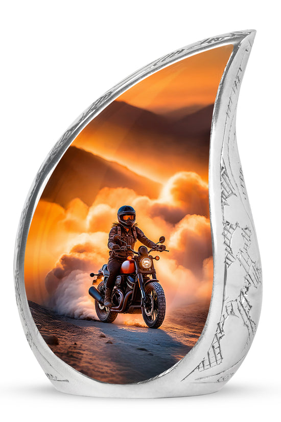 Distinguished Gold Bike Cremation Urn for Ashes - 10-inch, 200 cu in - Karyliz