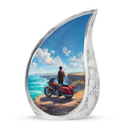 Everlasting Blue Bike Commemoration Urn for Human Ashes - 10-inch, 200 cu in - Karyliz