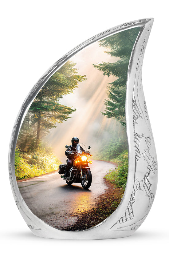 Gold Bike Memorial Cremation Urns for Human Ashes - 10-inch, 200 cu in - Karyliz